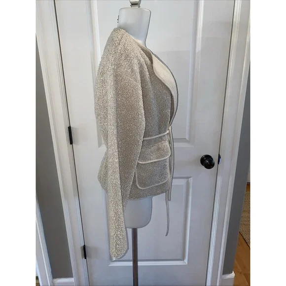Haven Well Within Beige Sherpa‎ Belted Cozy Jacket Size Small New with Tags Vests